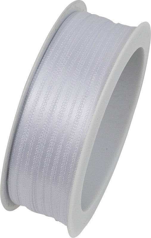 Goldina Geschenkband Satin – echte Webkante – 3 mm × 10 m – weiss