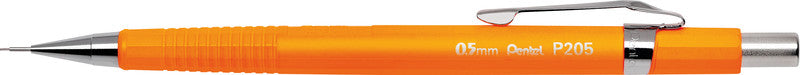 Pentel Sharp P200 Druckbleistift – 0,5 mm, Neonorange, mit Radierer