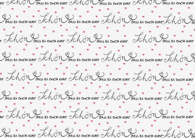 Braun + Company Geschenkpapier – Schön, dass es dich gibt – gestrichenes Papier – 700 × 2000 mm – 2 Stk.