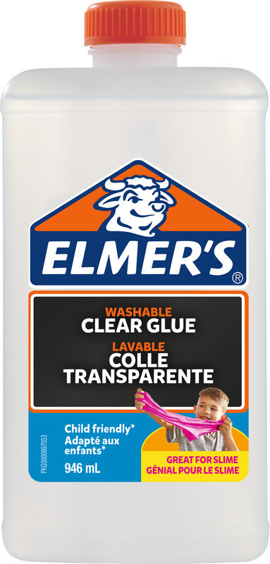 Elmer's Bastelkleber – 946 ml – trocknet transparent, auswaschbar – für die Herstellung von Slime