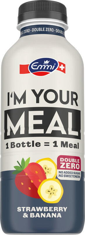 Emmi I'm your meal Trinkmahlzeit – Erdbeere & Banane – 0,5 l – ohne Zuckerzusatz & Süssungsmittel
