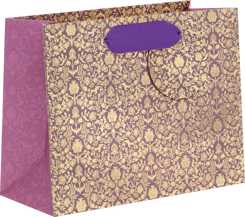 Glick Geschenktasche 'Baroque' – 22,5 × 10 × 17,5 cm, Papier, mit Satinband, mehrfarbig, mit Anhänger