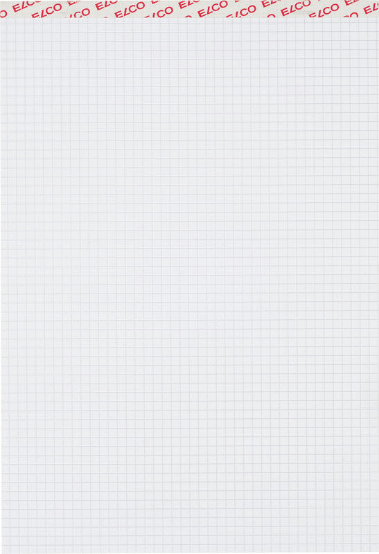 Elco Notizblock A4, kariert, geheftet, 80 Blätter, perforiert, 100 g/m² – weiss
