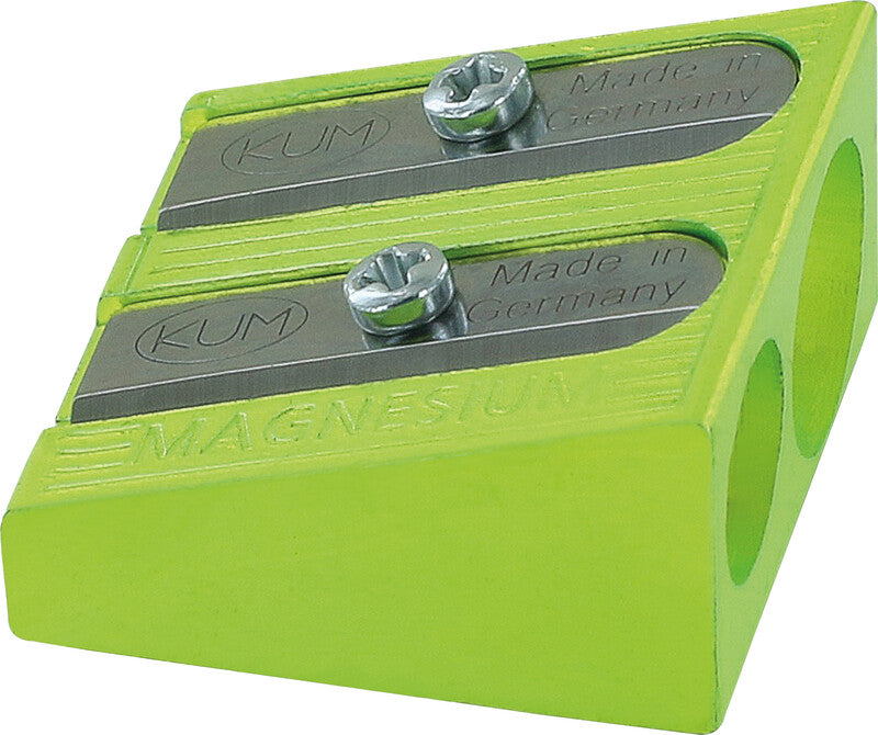 Kum Spitzer – manuell, 2-Loch, ohne Behälter, für Blei- & Buntstifte Ø 8 & 11 mm, Magnesium, assortiert, 475