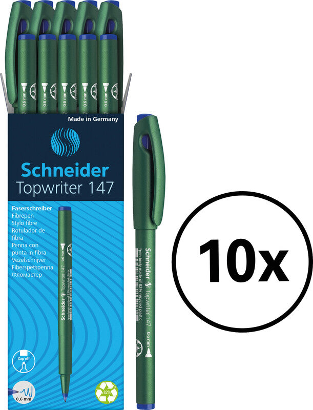 Schneider Schreibgeräte Topwriter 147 Fineliner – 10er-Set – blau