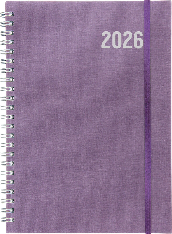 Biella Dispo Term Savanna Agenda – 1 Woche/2 Seiten, Spiralbindung, 14,5 × 20,5 cm, 2026, Lila, FSC