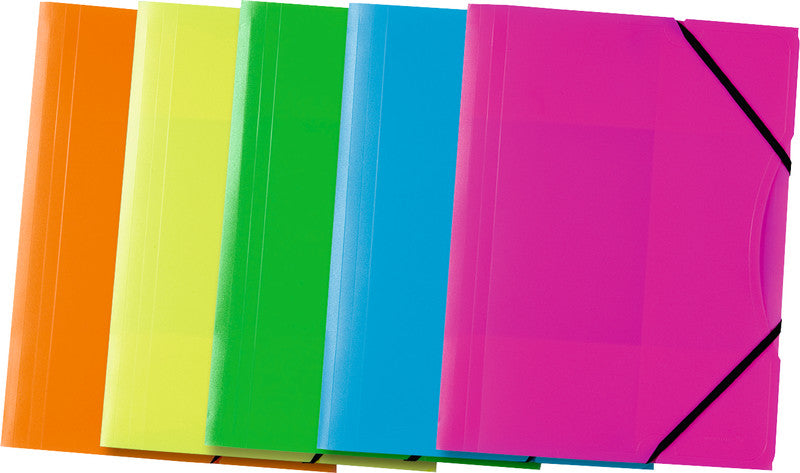 Folia Sammelmappe für A4, Kunststoff, sortiert, mit Gummizug