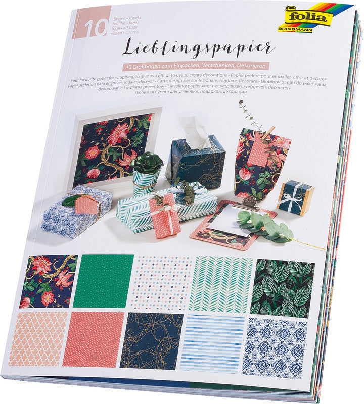 Folia Motivpapier – 500 × 700 mm – 80 g/m² – mehrfarbig – 10 Blatt