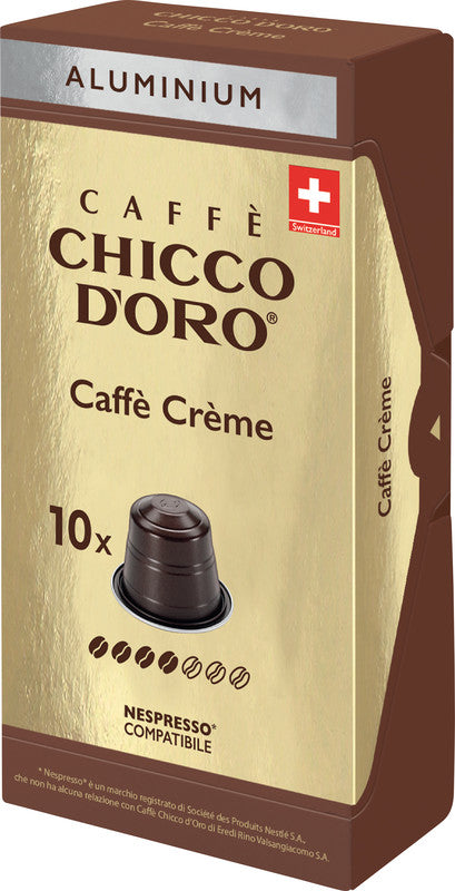 Chicco d'Oro Kaffeekapseln Caffè Crème – für Caffitaly & Nespresso – Intensität 4/7 – 10 Kapseln