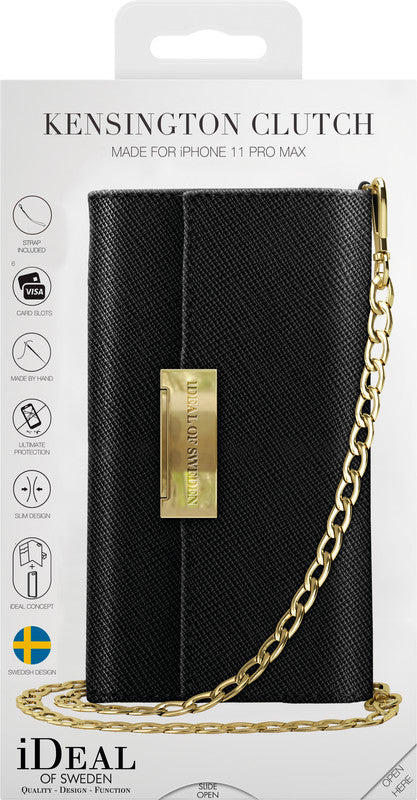 Ideal of Sweden – Booklet-Hülle – für Apple iPhone 11 Pro Max – Saffiano Schwarz – mit Kartenfach