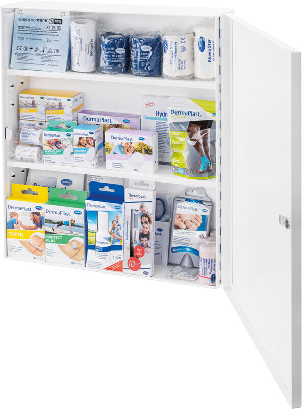Hartmann Verbandschrank Hausapotheke – abschliessbar – gefüllt – für die ganze Familie – 450 × 400 × 120 mm