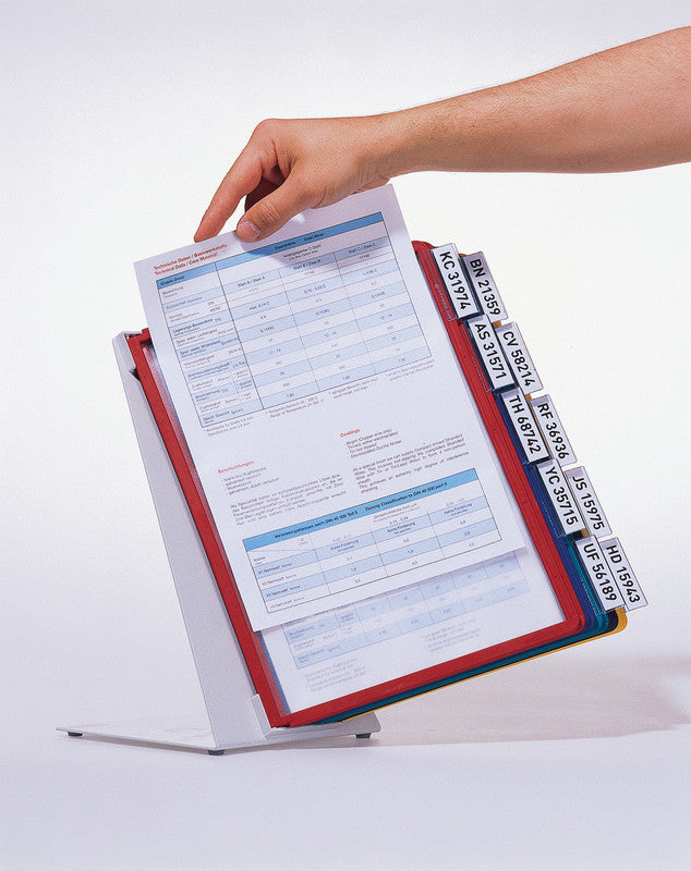 Durable Sichttafelsystem Vario Table 10 – für A4, 10 Fächer, Grau, Metall/Kunststoff, 270×165×395 mm