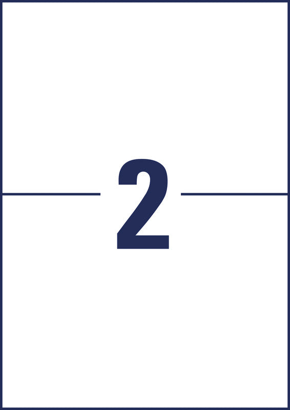 Avery Blattetiketten, 210 mm × 148 mm, weiss, Papier, permanent, 100 Blatt (200 Etiketten)