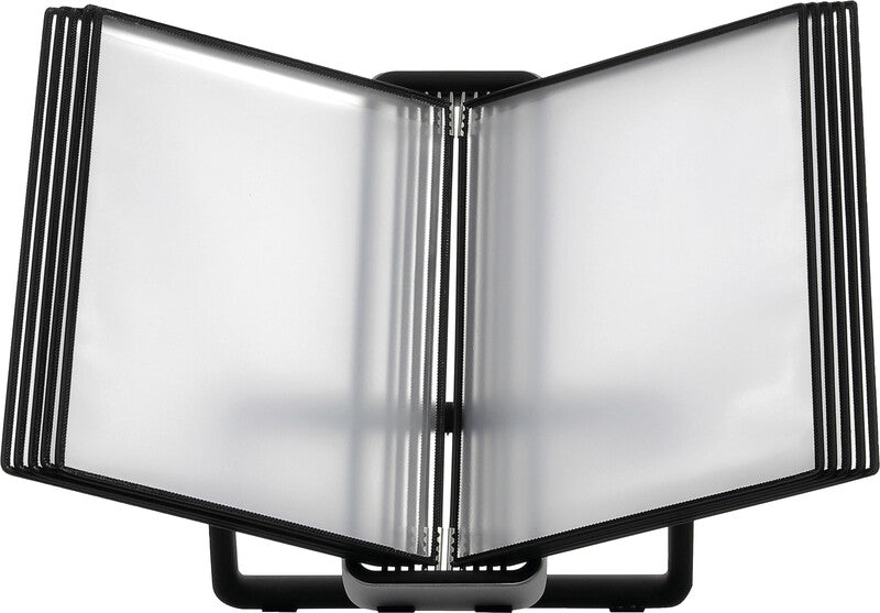 Djois tarifold Prospektständer Veo – für A4, 10 Fächer, transparent, Aluminium/Kunststoff, 390×250×110 mm