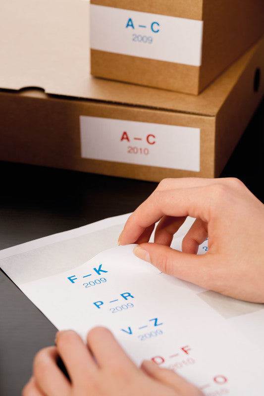 Q-CONNECT Drucketiketten, 38 mm × 21 mm, weiss, Papier, permanent, 6500 Etiketten (100 Blatt)