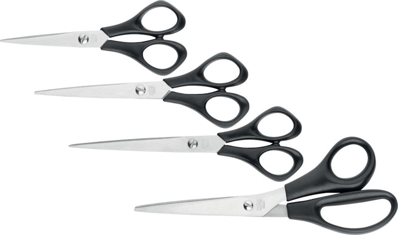 Lerche Universalschere – 16,0 cm, Edelstahl, für Rechtshänder, spitz, Kunststoffgriffe, schwarz
