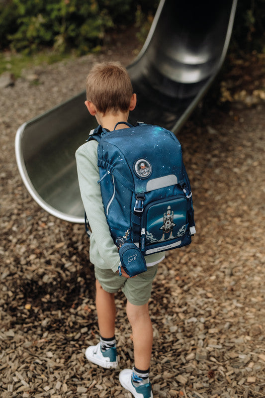 Beckmann Classic Schulrucksack 1st – 6-teilig – Space Mission – mit Leuchteffekt