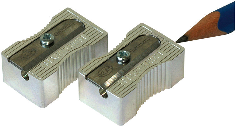Wedo Spitzer – manuell, 1-Loch, ohne Behälter, für Blei- & Buntstifte Ø 8 mm, Magnesium, silber