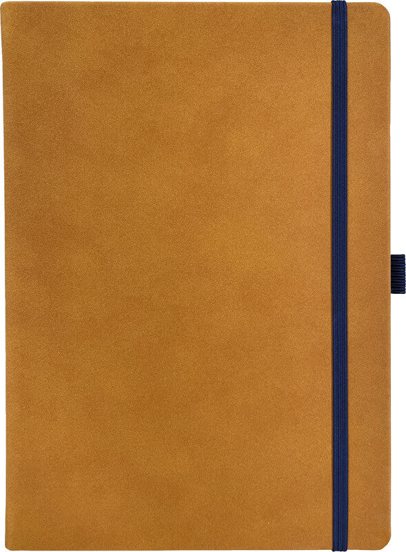 Denkzettel Notizbuch A5, kariert, gebunden, Hardcover, 192 Seiten, perforiert, 80 g/m² – cognac