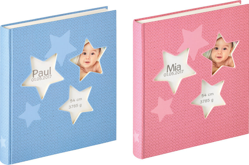 Walther Design Walther Fotoalbum Estrella – blau, illustrierter Vorspann, Karton, 280 × 305 mm
