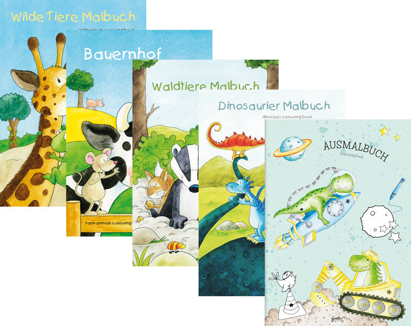 Grätz verlag Malbuch, Papier, 300 g/m2, 21 × 29,7 cm, Mehrfarbig