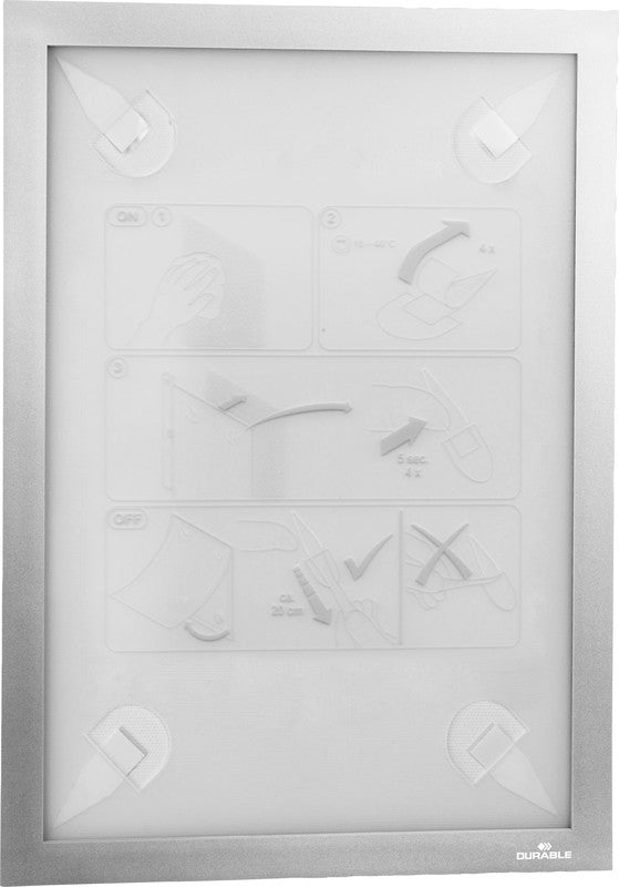 Durable Info-Rahmen Duraframe Wallpaper – 297 × 420 mm, silber, selbstklebend, für A3