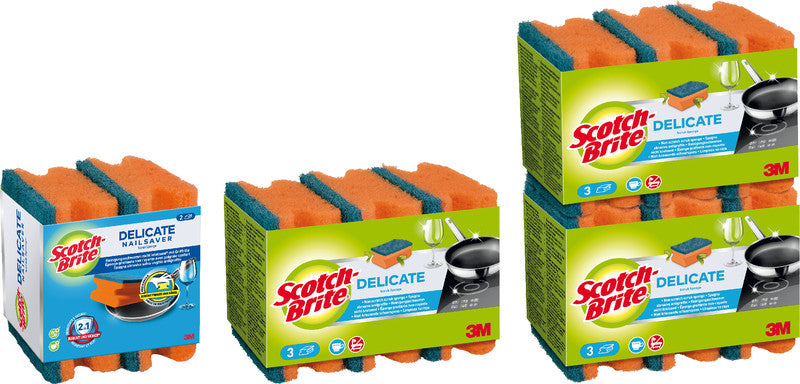 Scotch-Brite Schwamm – Kunststoff, 9 × 7 × 4,5 cm, rot, für Kochgeschirr und Glas, 6 Stk.
