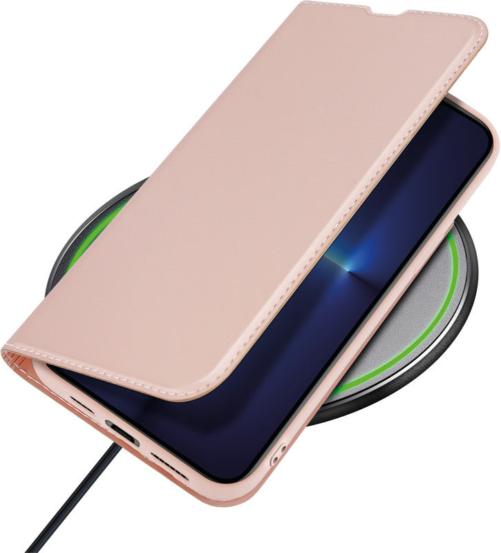 Dux Ducis Booklet-Hülle – für Apple iPhone 13 Pro Max – Roségold – Kunstleder, mit Kartenfach