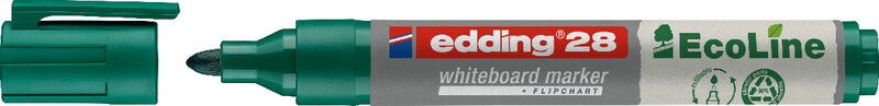 Edding Whiteboard-Marker 28 EcoLine – Rundspitze 1,5-3 mm – Sortiert – 4er-Set – Trocken abwischbar