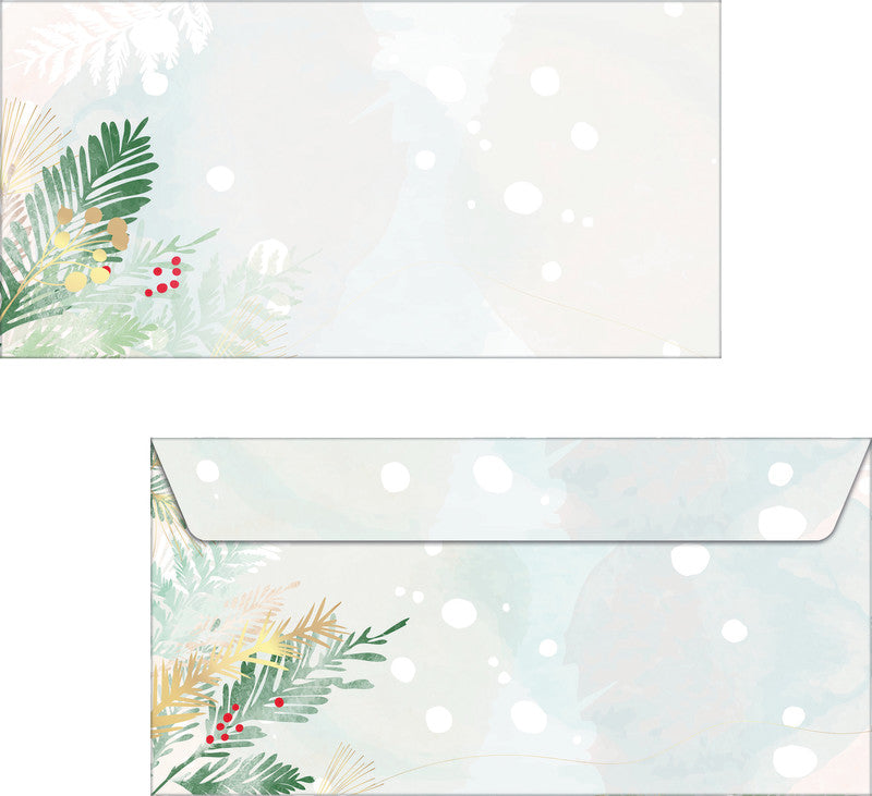 Sigel Weihnachts-Couvert C5/6 Weihnachtswald Aquarell, mehrfarbig, Nassklebung, 90 g/m² – 50 Stk.