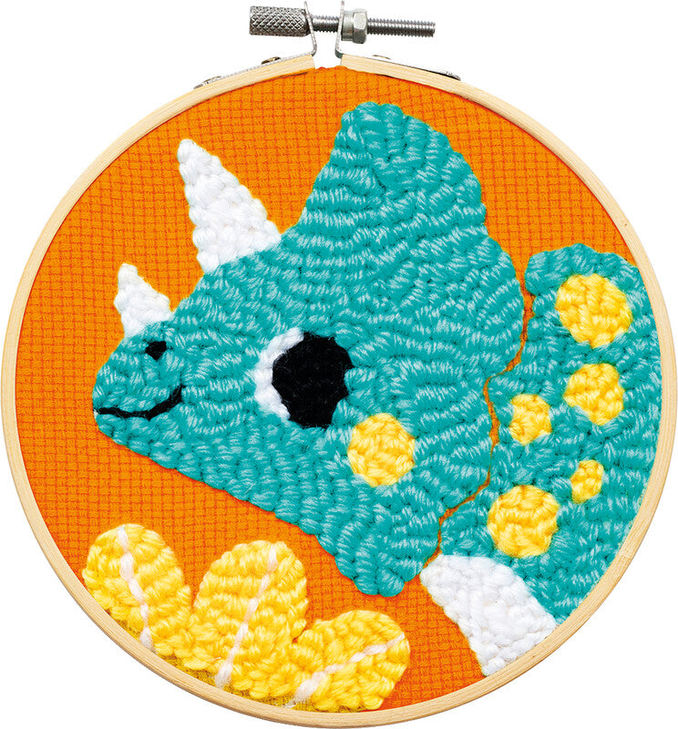 My Mandarine – Punch Needle-Set Dinosaurier – 4 Farben – 180 × 180 mm