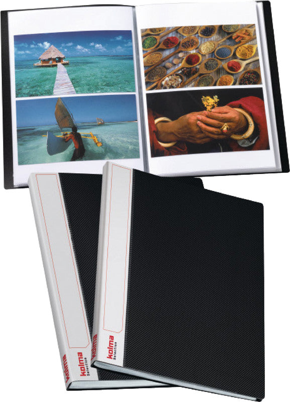 Kolma Sichtbuch Selection – 40 Sichttaschen, A4, glatt, glänzend, schwarz, Kunststoff