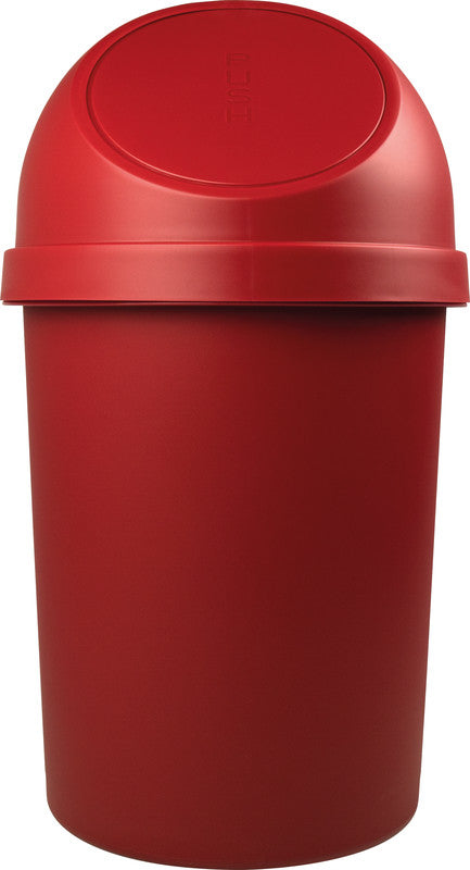 Helit Abfallcontainer the Flip – 45 l – mit Deckel – Kunststoff, Rot – Ø 403 × H 700 mm