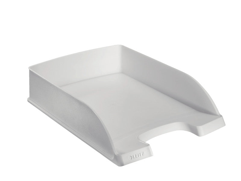 Leitz Stapelbarer Briefkorb mit Griffausschnitt, mit Beschriftungsfeld, matt, weiss, B 255 × H 70 × T 357 mm