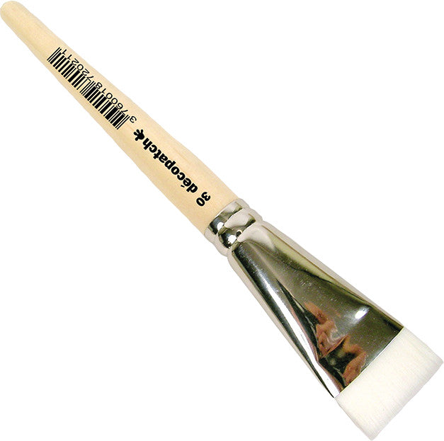 Décopatch Pinsel – braun, Holz, Nylonspitze, Länge 205 mm, 1er-Pack, Aluminiumzwinge, flach