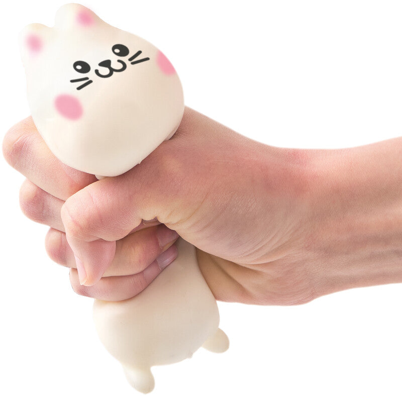 Trendhaus Happy Spring Time Stressball Hase – 8,5 × 6 × 4,5 cm, weiss, mit Sandfüllung