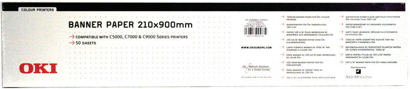 OKI Mattes Plotterpapier – 8,3" × 0,9 m, 160 g/m², weiss – für OKI C3100, 3200, 5100 und andere