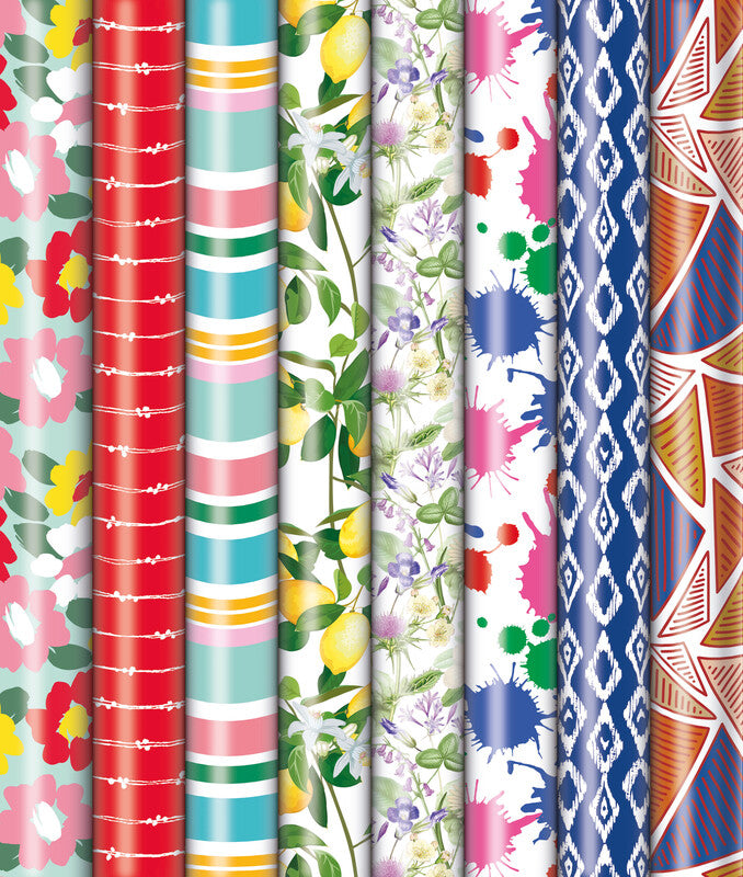 Zoewie Geschenkpapier Rolle – Bambini (10 Motive, mehrfarbig) – 700 × 2000 mm – gestrichenes Papier
