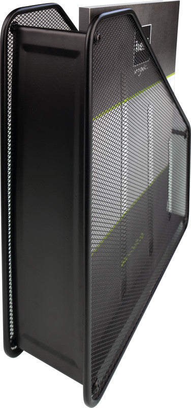 Helit Stehsammler – Stahl, ohne Beschriftungsfeld, schwarz, 80×290×315 mm