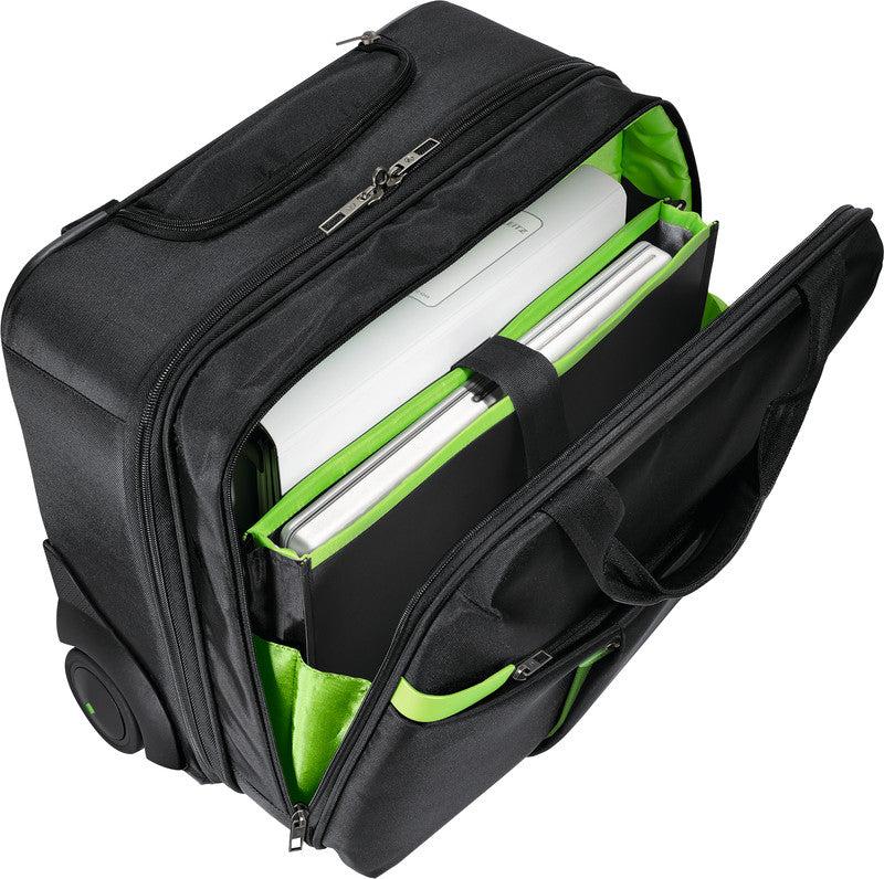 Leitz Handgepäck-Trolley – 24 l, für Notebooks bis 15,6", Weichschale, Schwarz, 44 × 37,5 × 23 cm