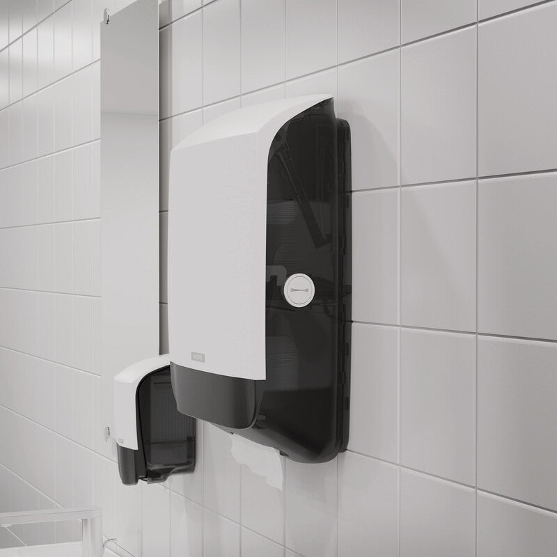 Katrin Falthandtuchspender Inclusive Medium Weiss – für Falthandtücher bis 240 mm, 301 × 445 × 142 mm