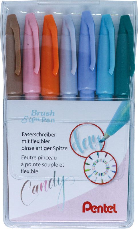 Pentel Filzstifte Candy, 7 Farben