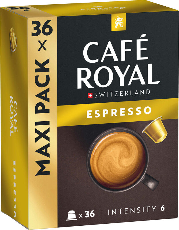 Café Royal Kaffeekapseln Espresso – für Nespresso – Intensität 6 – 36 Kapseln