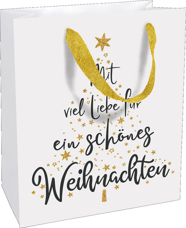 Braun + company Geschenktasche – Mit Euch (Weihnachten) – Heissfolienprägung – 180 × 210 × 80 mm