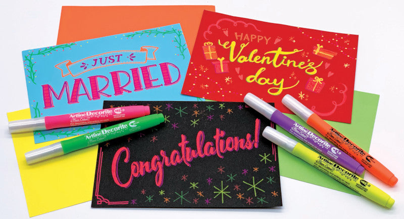 Artline Pigment-Marker Decorite Brush – Pinselspitze – Neongrün – Lichtbeständig