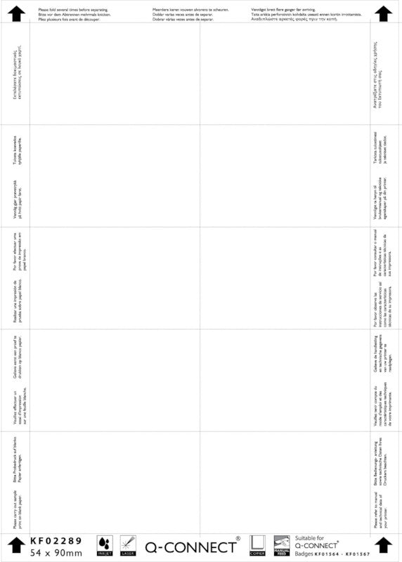 Q-CONNECT Einstecketiketten, 90 mm × 54 mm, weiss, Papier, nicht klebend, 250 Etiketten
