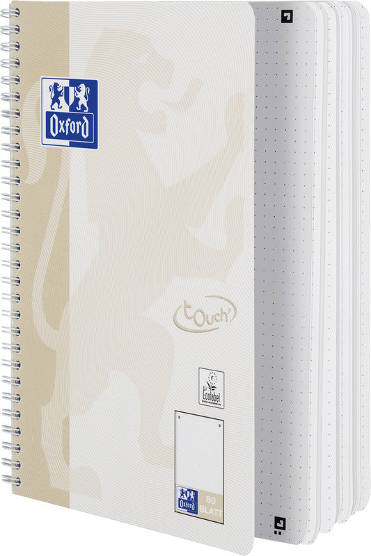 Oxford Collegeblock, Karton, 80 Blatt, 4-fach gelocht, perforiert, 90 g/m² – sand, für SCRIBZEE App