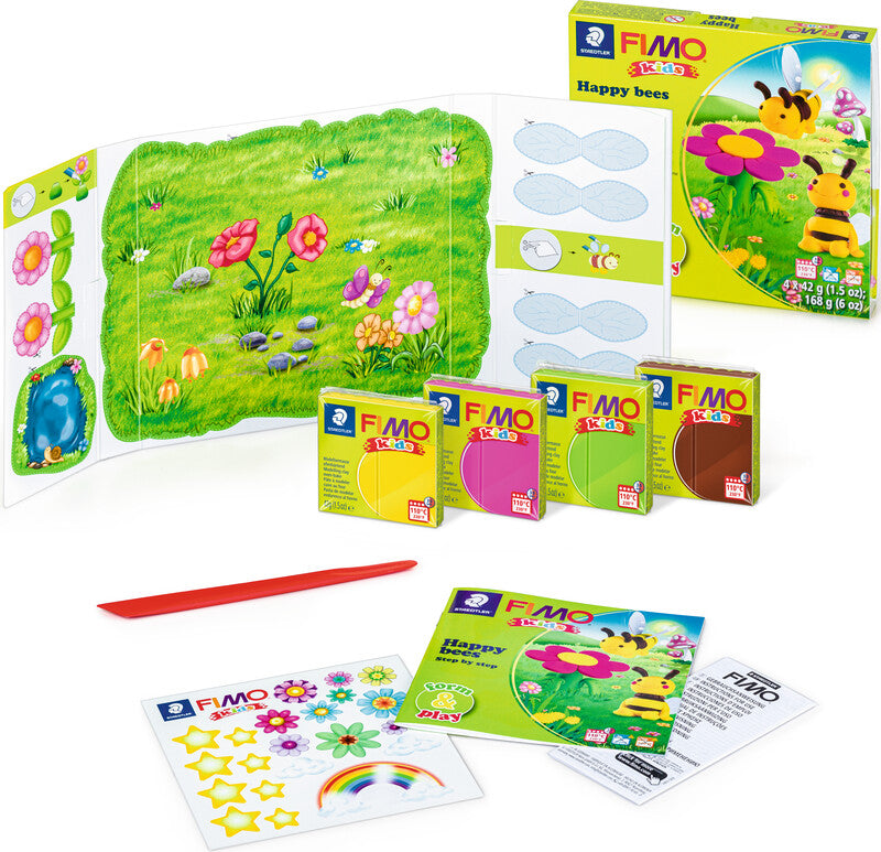 Staedtler Modelliermasse-Set Happy Bees – 4 Blöcke à 42 g