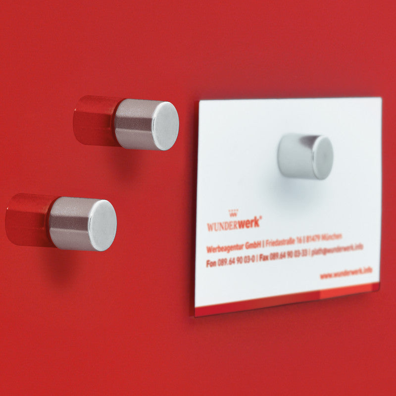 Sigel Zylindermagnet – Silber – Ø 10 mm, H 10 mm, 10 Stück – für Glas-Magnetboards – Stahl