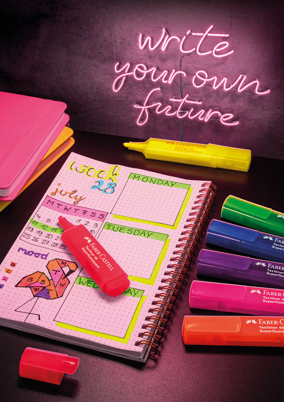 Faber-Castell Textmarker Set 4 Farben – Keilspitze, 1–5 mm, nachfüllbar, auf Wasserbasis